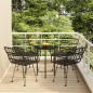vidaXL Juego de comedor de jardín 5 piezas ratán sintético negro vidaXL Juego de comedor de jardín 5 piezas ratán sintético negro