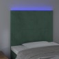 vidaXL Cabecero con luces LED terciopelo verde oscuro 80x5x118/128 cm vidaXL Cabecero con luces LED terciopelo verde oscuro 80x5x118/128 cm