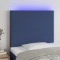 vidaXL Cabecero con luces LED tela azul 100x5x118/128 cm vidaXL Cabecero con luces LED tela azul 100x5x118/128 cm