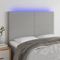 vidaXL Cabecero con luces LED tela gris claro 144x5x118/128 cm vidaXL Cabecero con luces LED tela gris claro 144x5x118/128 cm