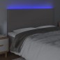 vidaXL Cabecero con luces LED cuero sintético gris 160x5x118/128 cm