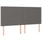 vidaXL Cabecero con luces LED cuero sintético gris 160x5x118/128 cm