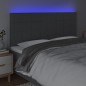 vidaXL Cabecero con luces LED tela gris oscuro 200x5x118/128 cm vidaXL Cabecero con luces LED tela gris oscuro 200x5x118/128 cm