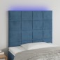 vidaXL Cabecero con luces LED terciopelo azul oscuro 100x5x118/128 cm vidaXL Cabecero con luces LED terciopelo azul oscuro 100x5x118/128 cm