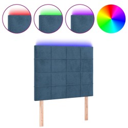 vidaXL Cabecero con luces LED terciopelo azul oscuro 100x5x118/128 cm