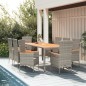 vidaXL Set comedor jardín 9 pzas y cojines ratán sintético gris vidaXL Set comedor jardín 9 pzas y cojines ratán sintético gris