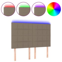 vidaXL Cabecero con luces LED tela gris taupe 144x5x118/128 cm