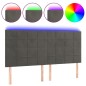 vidaXL Cabecero con luces LED terciopelo gris oscuro 180x5x118/128 cm vidaXL Cabecero con luces LED terciopelo gris oscuro 180x5x118/128 cm