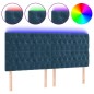vidaXL Cabecero con luces LED terciopelo azul oscuro 180x7x118/128 cm vidaXL Cabecero con luces LED terciopelo azul oscuro 180x7x118/128 cm