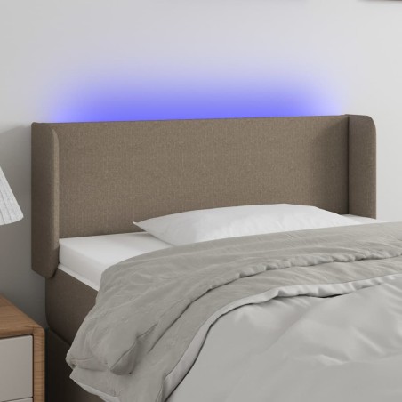 vidaXL Cabecero con LED de tela gris taupe 93x16x78/88 cm
