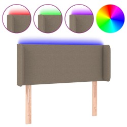 vidaXL Cabecero con LED de tela gris taupe 93x16x78/88 cm