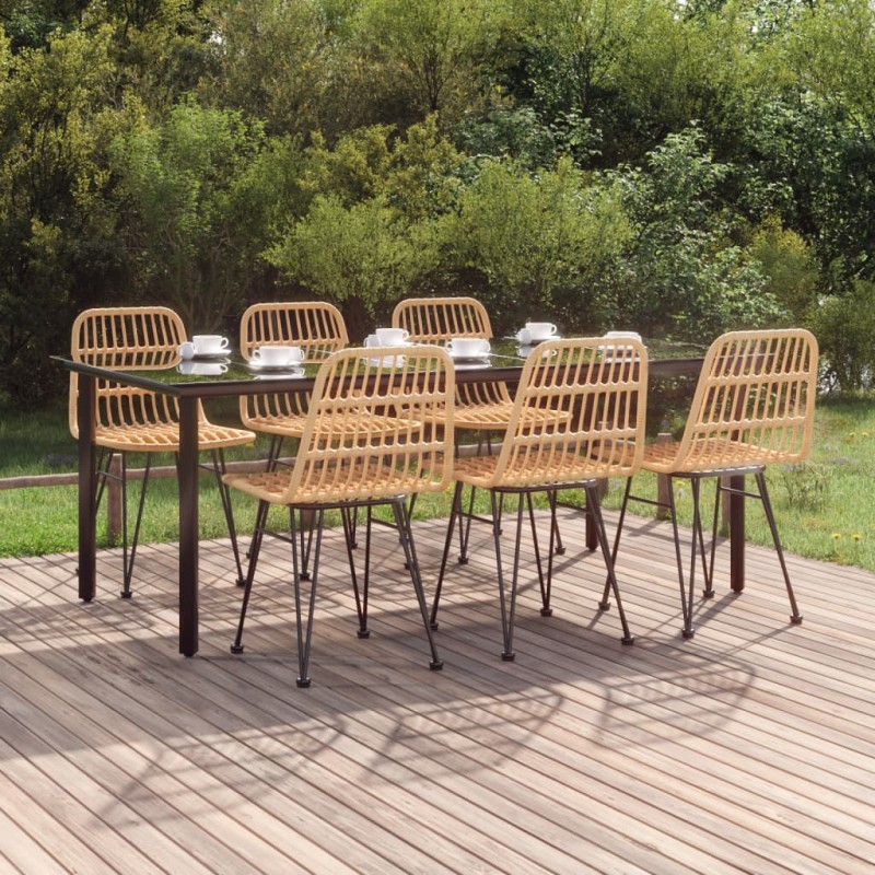 vidaXL Juego de comedor de jardín 7 piezas ratán sintético vidaXL Juego de comedor de jardín 7 piezas ratán sintético