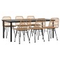 vidaXL Juego de comedor de jardín 7 piezas ratán sintético vidaXL Juego de comedor de jardín 7 piezas ratán sintético