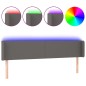 vidaXL Cabecero con LED cuero sintético gris 183x16x78/88 cm vidaXL Cabecero con LED cuero sintético gris 183x16x78/88 cm
