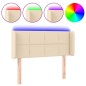 vidaXL Cabecero con LED de tela crema 93x16x78/88 cm vidaXL Cabecero con LED de tela crema 93x16x78/88 cm
