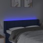 vidaXL Cabecero con LED de tela azul 147x16x78/88 cm