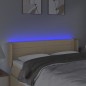 vidaXL Cabecero con LED de tela crema 147x16x78/88 cm vidaXL Cabecero con LED de tela crema 147x16x78/88 cm