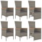 vidaXL Set comedor jardín 7 pzas y cojines ratán sintético gris vidaXL Set comedor jardín 7 pzas y cojines ratán sintético gris