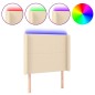vidaXL Cabecero con LED de tela color crema 83x16x118/128 cm vidaXL Cabecero con LED de tela color crema 83x16x118/128 cm