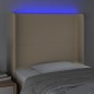 vidaXL Cabecero con LED de tela color crema 83x16x118/128 cm vidaXL Cabecero con LED de tela color crema 83x16x118/128 cm