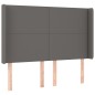 vidaXL Cabecero con LED cuero sintético gris 147x16x118/128cm vidaXL Cabecero con LED cuero sintético gris 147x16x118/128cm