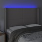 vidaXL Cabecero con LED cuero sintético gris 147x16x118/128cm vidaXL Cabecero con LED cuero sintético gris 147x16x118/128cm
