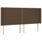 vidaXL Cabecero con LED de tela marrón oscuro 203x16x118/128 cm