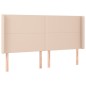 vidaXL Cabecero con LED cuero sintético capuchino 163x16x118/128cm vidaXL Cabecero con LED cuero sintético capuchino 163x16x118/128cm