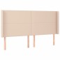 vidaXL Cabecero con LED cuero sintético capuchino 203x16x118/128cm vidaXL Cabecero con LED cuero sintético capuchino 203x16x118/128cm