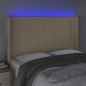 vidaXL Cabecero con LED de tela color crema 147x16x118/128 cm vidaXL Cabecero con LED de tela color crema 147x16x118/128 cm