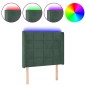 vidaXL Cabecero con LED de terciopelo verde oscuro 93x16x118/128 cm