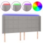 vidaXL Cabecero con LED de tela gris claro 203x16x118/128 cm vidaXL Cabecero con LED de tela gris claro 203x16x118/128 cm