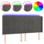 vidaXL Cabecero con LED de terciopelo gris oscuro 183x16x118/128 cm vidaXL Cabecero con LED de terciopelo gris oscuro 183x16x118/128 cm
