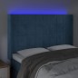 vidaXL Cabecero con LED de terciopelo azul oscuro 147x16x118/128 cm vidaXL Cabecero con LED de terciopelo azul oscuro 147x16x118/128 cm