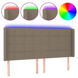 vidaXL Cabecero con LED de tela gris taupe 163x16x118/128 cm