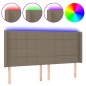 vidaXL Cabecero con LED de tela gris taupe 163x16x118/128 cm