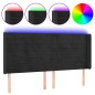 vidaXL Cabecero con LED de terciopelo negro 183x16x118/128 cm vidaXL Cabecero con LED de terciopelo negro 183x16x118/128 cm