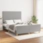 vidaXL Estructura de cama con cabecero de tela gris claro 140x190 cm vidaXL Estructura de cama con cabecero de tela gris claro 140x190 cm