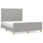 vidaXL Estructura de cama con cabecero de tela gris claro 140x190 cm vidaXL Estructura de cama con cabecero de tela gris claro 140x190 cm