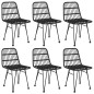 vidaXL Juego de comedor de jardín 7 piezas ratán sintético negro vidaXL Juego de comedor de jardín 7 piezas ratán sintético negro