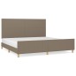 vidaXL Estructura de cama con cabecero de tela gris taupe 200x200 cm vidaXL Estructura de cama con cabecero de tela gris taupe 200x200 cm