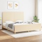 vidaXL Estructura de cama con cabecero de tela color crema 180x200 cm vidaXL Estructura de cama con cabecero de tela color crema 180x200 cm