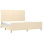vidaXL Estructura de cama con cabecero de tela color crema 180x200 cm vidaXL Estructura de cama con cabecero de tela color crema 180x200 cm