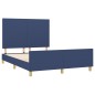 vidaXL Estructura de cama con cabecero de tela azul 140x190 cm vidaXL Estructura de cama con cabecero de tela azul 140x190 cm