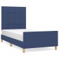 vidaXL Estructura de cama con cabecero de tela azul 80x200 cm vidaXL Estructura de cama con cabecero de tela azul 80x200 cm