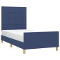 vidaXL Estructura de cama con cabecero de tela azul 80x200 cm vidaXL Estructura de cama con cabecero de tela azul 80x200 cm