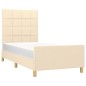 vidaXL Estructura de cama con cabecero de tela color crema 90x190 cm vidaXL Estructura de cama con cabecero de tela color crema 90x190 cm