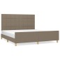 vidaXL Estructura de cama con cabecero de tela gris taupe 160x200 cm