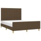 vidaXL Estructura de cama con cabecero de tela marrón 140x200 cm vidaXL Estructura de cama con cabecero de tela marrón 140x200 cm