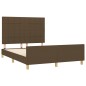 vidaXL Estructura de cama con cabecero de tela marrón 140x200 cm vidaXL Estructura de cama con cabecero de tela marrón 140x200 cm